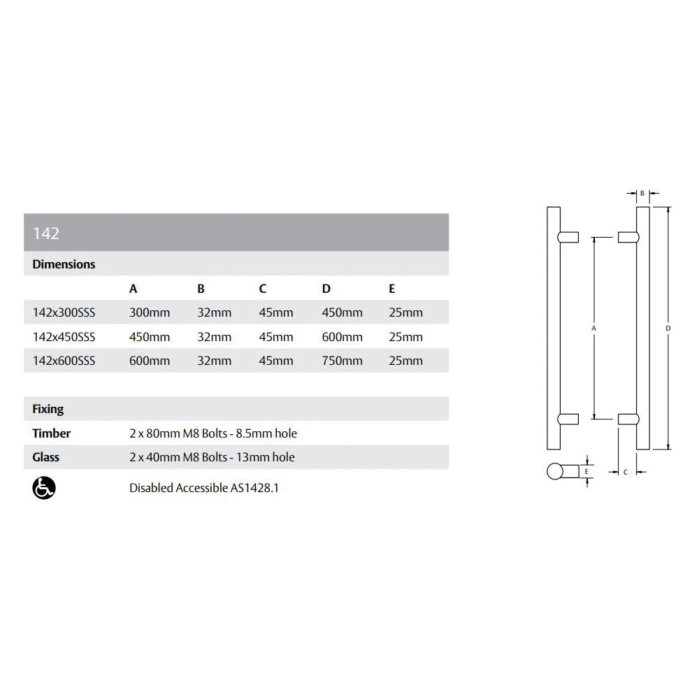 LOCKWOOD ENTRANCE PULL HANDLE - 142 Pull Handles 2 LOCKWOOD ENTRANCE PULL HANDLE - 142 Pull Handles