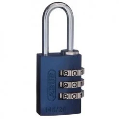 ABUS 3-WHEEL 20MM COMBINATION ALUMINIUM PADLOCK 145/20 VARIOUS COLOURS