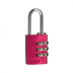 ABUS 3-WHEEL 20MM COMBINATION ALUMINIUM PADLOCK 145/20 VARIOUS COLOURS