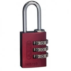 ABUS 3-WHEEL 20MM COMBINATION ALUMINIUM PADLOCK 145/20 VARIOUS COLOURS