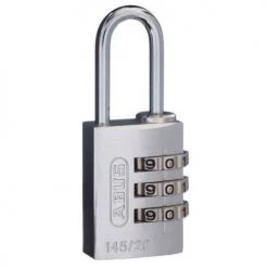 ABUS 3-WHEEL 20MM COMBINATION ALUMINIUM PADLOCK 145/20 VARIOUS COLOURS