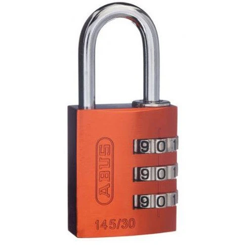 ABUS 3-WHEEL 30MM COMBINATION ALUMINIUM PADLOCK 145/30 VARIOUS COLOURS 3 ABUS 3-WHEEL 30MM COMBINATION ALUMINIUM PADLOCK 145/30 VARIOUS COLOURS