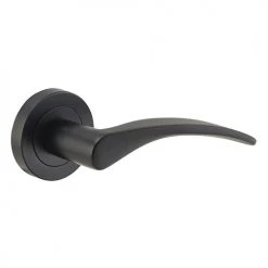 IVER DOOR LEVER OXFORD ROUND ROSE BACKPLATE