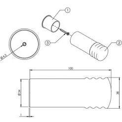 Handles & Hardware EMRO CUSHIONED DOOR STOP 100MM (BULK BUY)