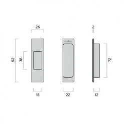 Nidus MARDECO 'M' SERIES END PULL 8001/92 Flush Pulls