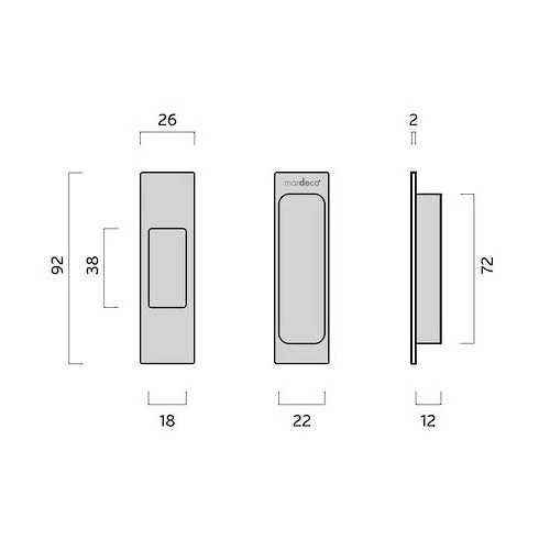 Nidus MARDECO 'M' SERIES END PULL 8001/92 Flush Pulls 2 Nidus MARDECO 'M' SERIES END PULL 8001/92 Flush Pulls